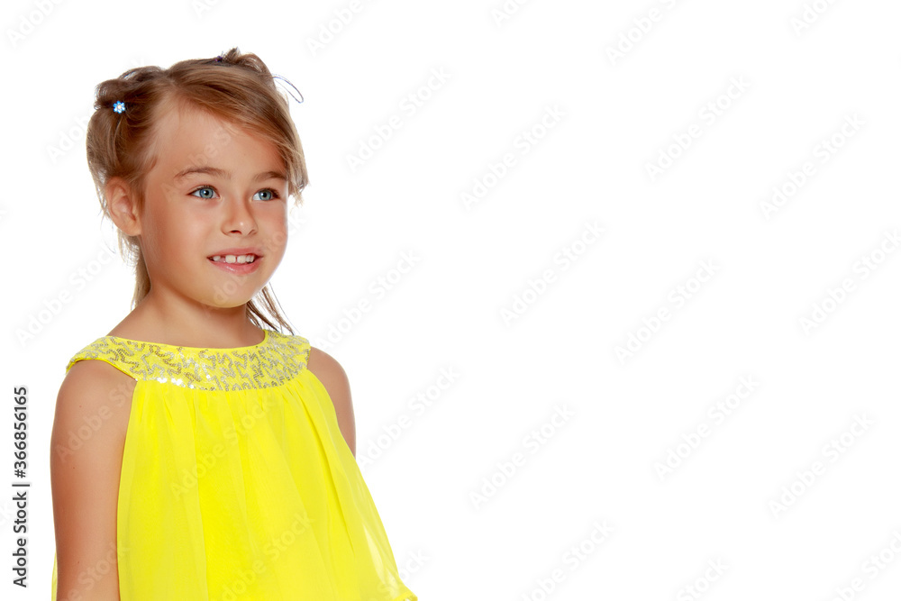 Fashionable little girl in a dress Fashionable little girl in a dress