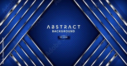 abstract blue overlap layers background with silver line