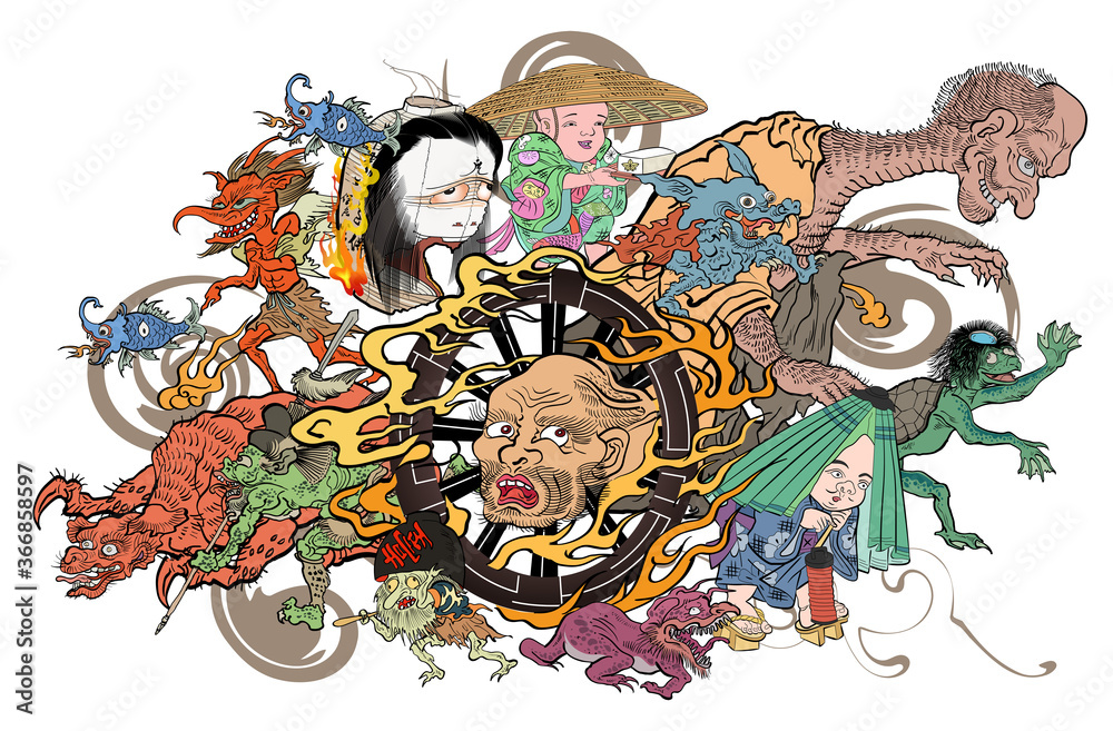 妖怪百鬼夜行stock Illustration Adobe Stock