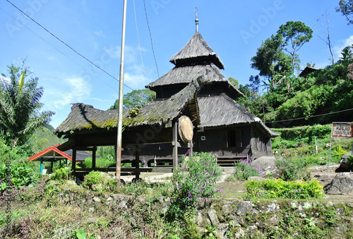 WEST SUMATERA, INDONESIA -JUNE 8, 2014: Tuo Kayu Jao Mosque is located in West Sumatra, Indonesia. Built in 1599 and is the second oldest mosque in Indonesia. photo