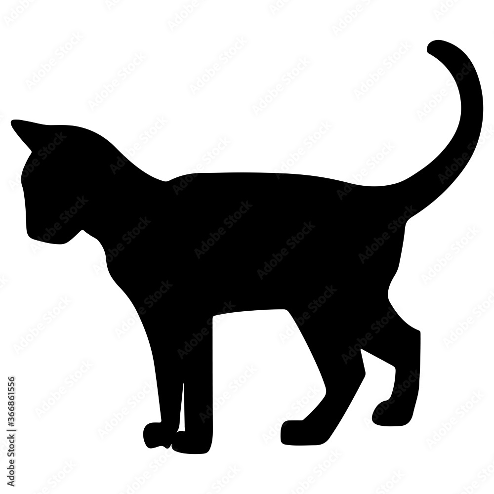 Gato icono de vector, cuerpo de gato, silueta de gato vector de Stock |  Adobe Stock