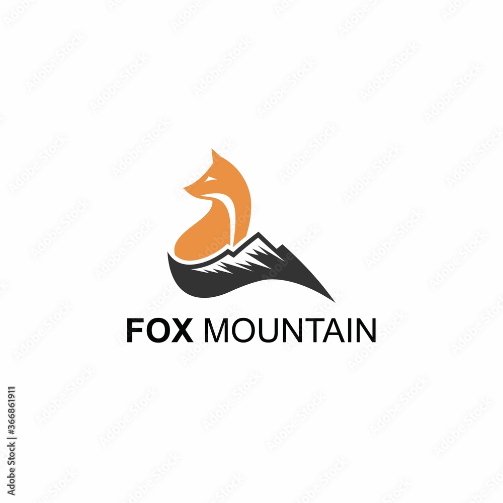 symbol icon fox mountain logo design inspiration. Stock Vector Adobe