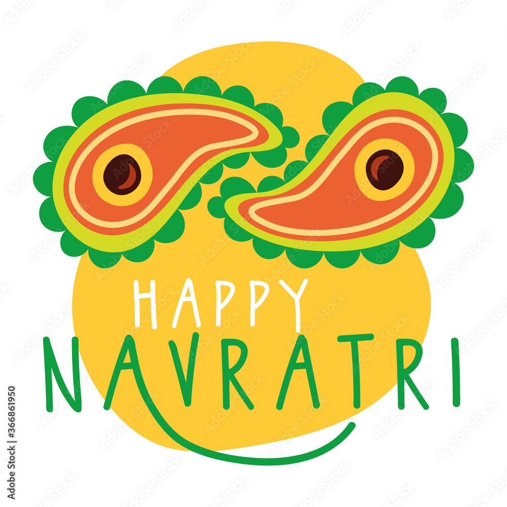 happy navratri celebration with laces decorative flat style happy navratri celebration with laces decorative flat style
