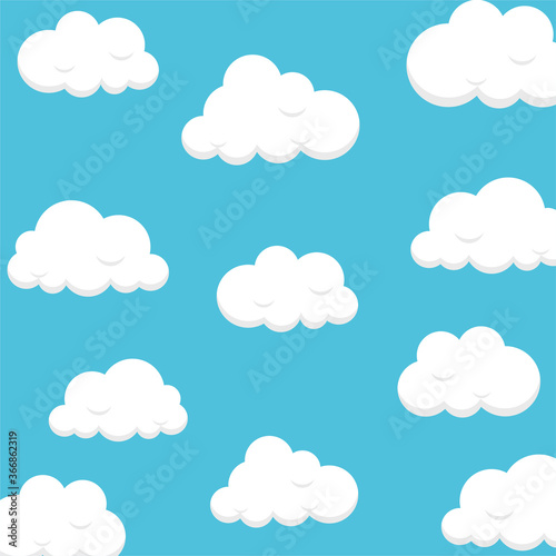 Clouds background in flat design vector