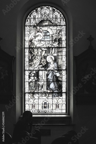 stained glass window in church