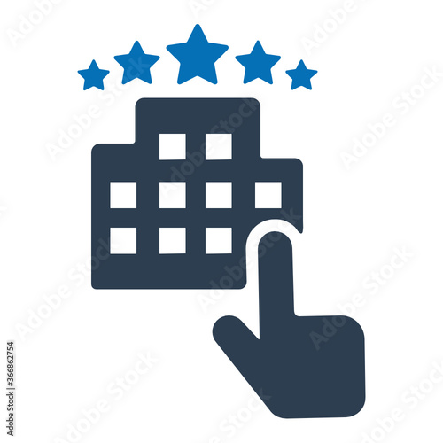 Five star hotel booking icon.