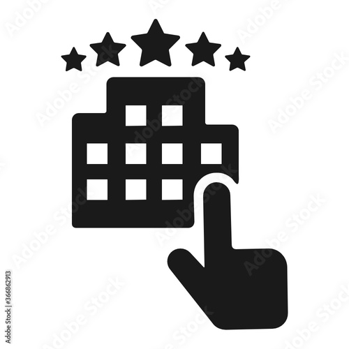 Five star hotel booking icon.