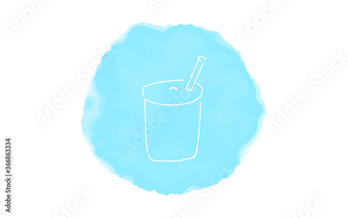 アナログ手書き風のゆるいタッチのアイコン：ドリンク
