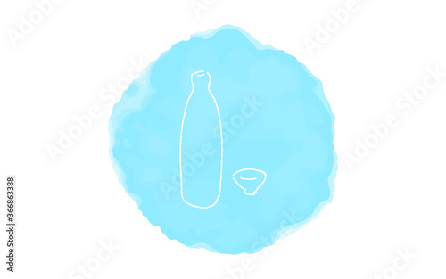アナログ手書き風のゆるいタッチのアイコン：日本酒
