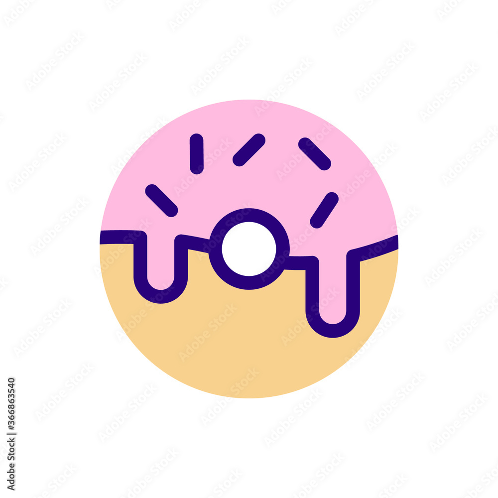 donut icon vector illustration flat style. food icon set. donut icon vector illustration flat style. food icon set.