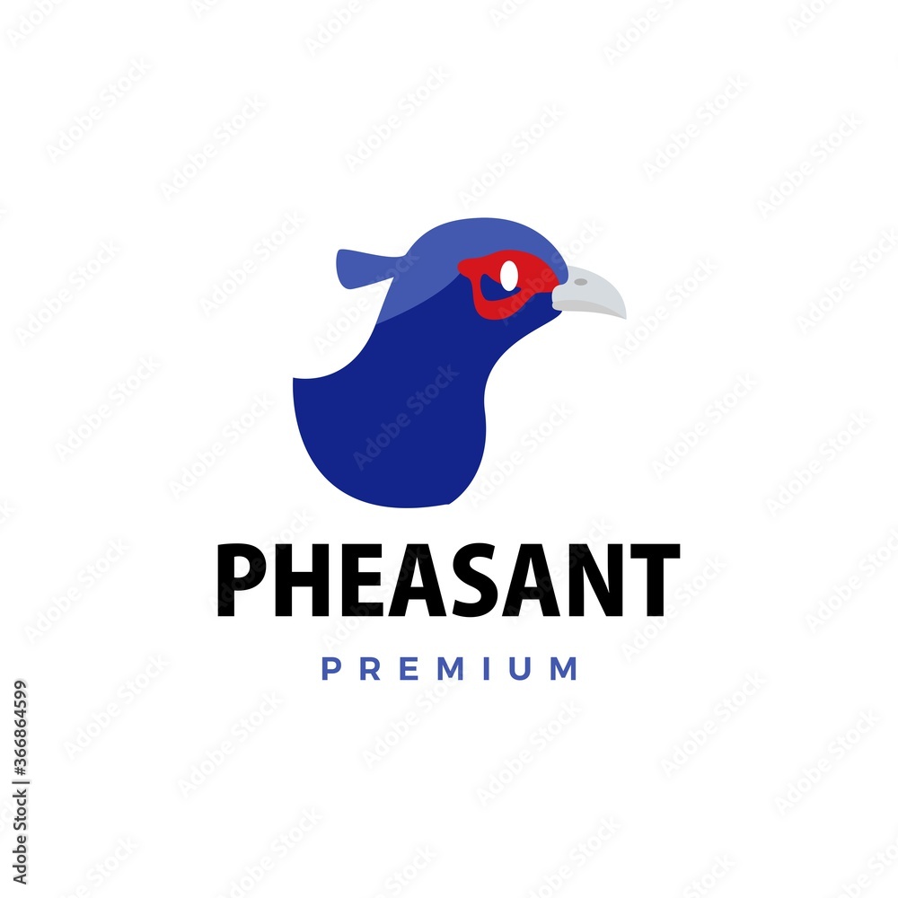 Fototapeta premium pheasant flat logo vector icon illustration