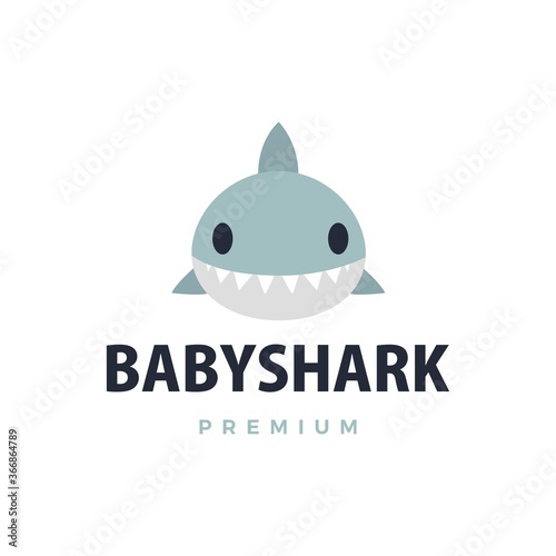 baby shark flat logo vector icon illustration