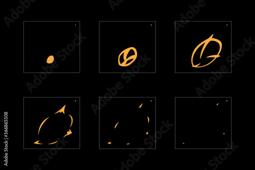Shine dust effect. Dust explosion animation effect. Animation sprite sheet for games, cartoon or animation. vector style animation effect 1597.