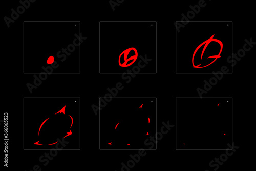 Shine fire effect. Fire explosion animation effect. Animation Sprite sheet for games, cartoon or animation. vector style animation effect 1598.