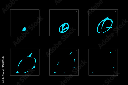 Shine water effect. Water explosion animation effect. Animation sprite sheet for games, cartoon or animation. vector style animation effect 1596.