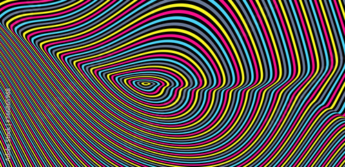 Pattern with optical illusion. Abstract striped background. 3d vector illustration.