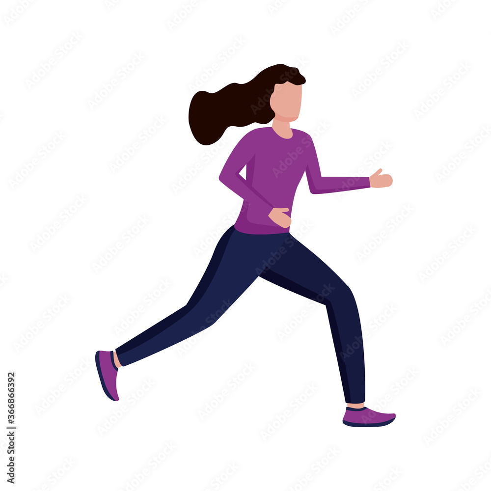 young woman running avatar character young woman running avatar character