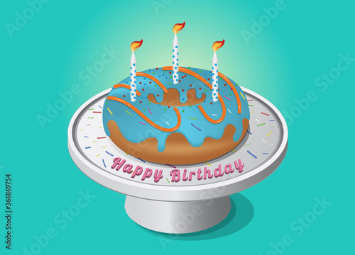 Donut birthday cakes with candles