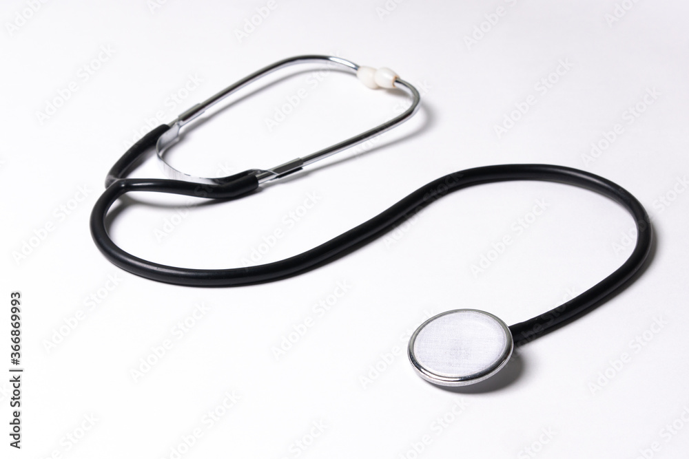 Black stethoscope isolated on white background Black stethoscope isolated on white background