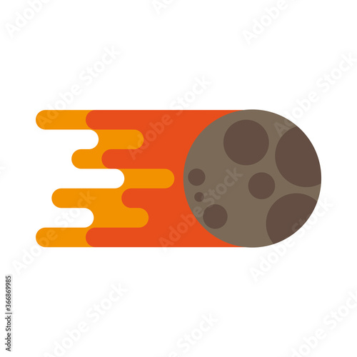 meteorite onfire space isolated icon