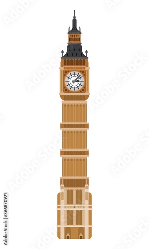 clock tower big ben london. flat on background