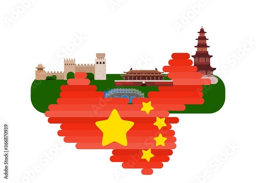 map china emperor's palace. flat on background