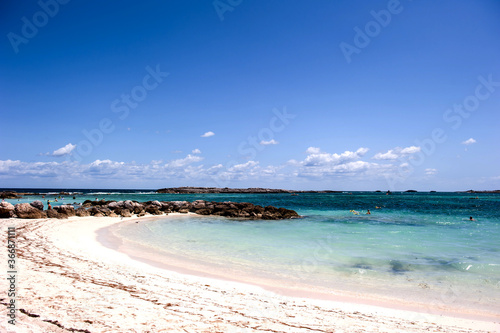 Fototapeta Naklejka Na Ścianę i Meble -  The beautiful Cococay island beach,Bahama. background blue sky.
