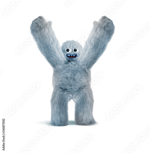 Tableau sur toile happy tedy yeti monster puppet on isolated background