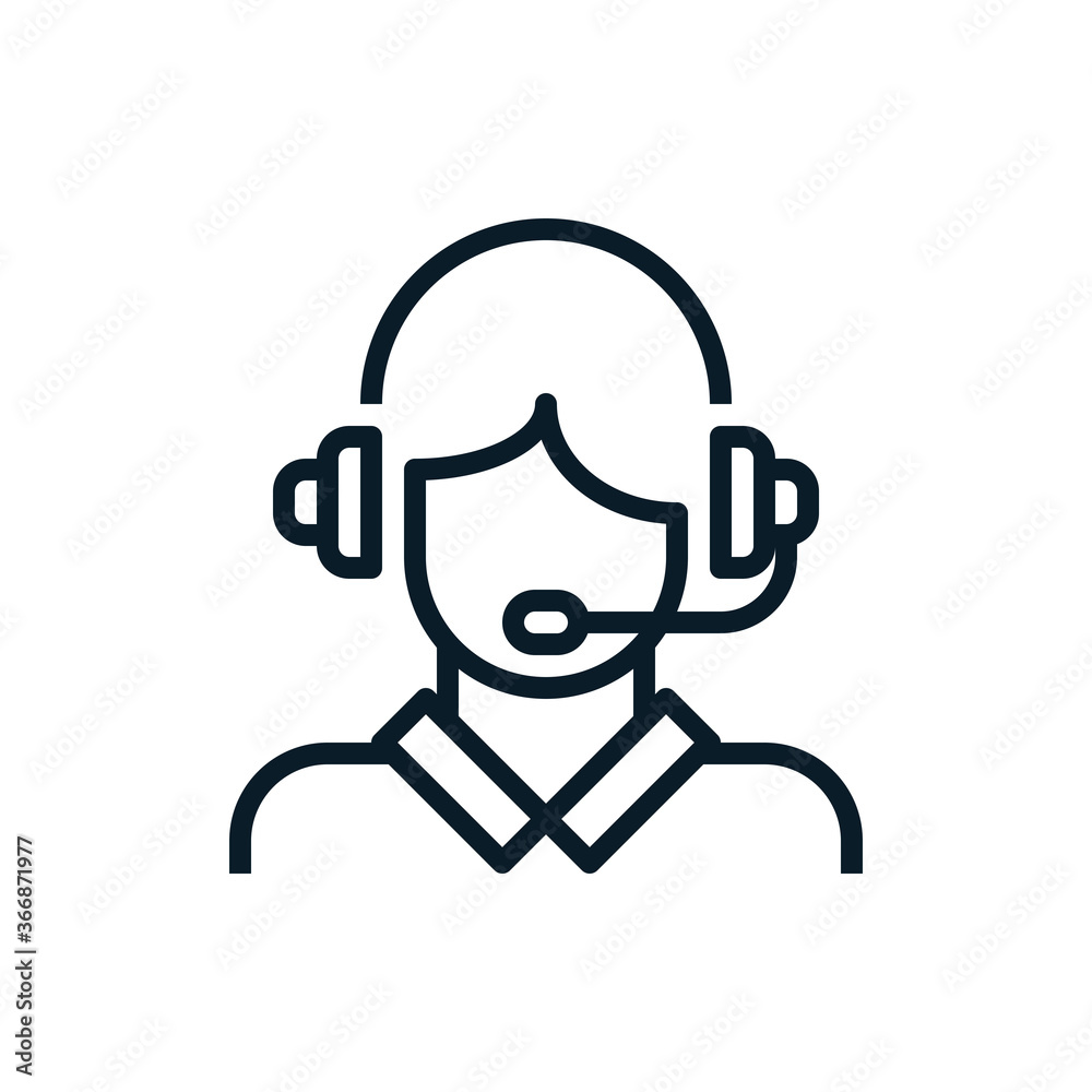 Operator call center outline icons. Help and support concept. Editable stroke. Isolated icon suitable for web, infographics, interface and apps. Operator call center outline icons. Help and support concept. Editable stroke. Isolated icon suitable for web, infographics, interface and apps.