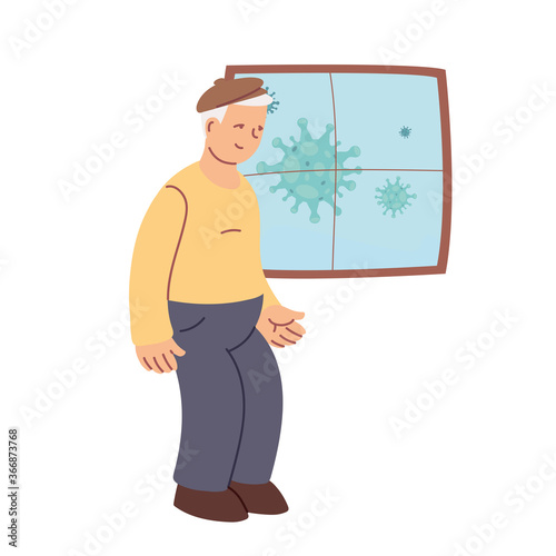 elderly grandfather at home to prevent covid