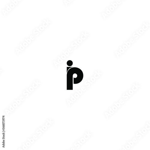 ip letter vector logo initial