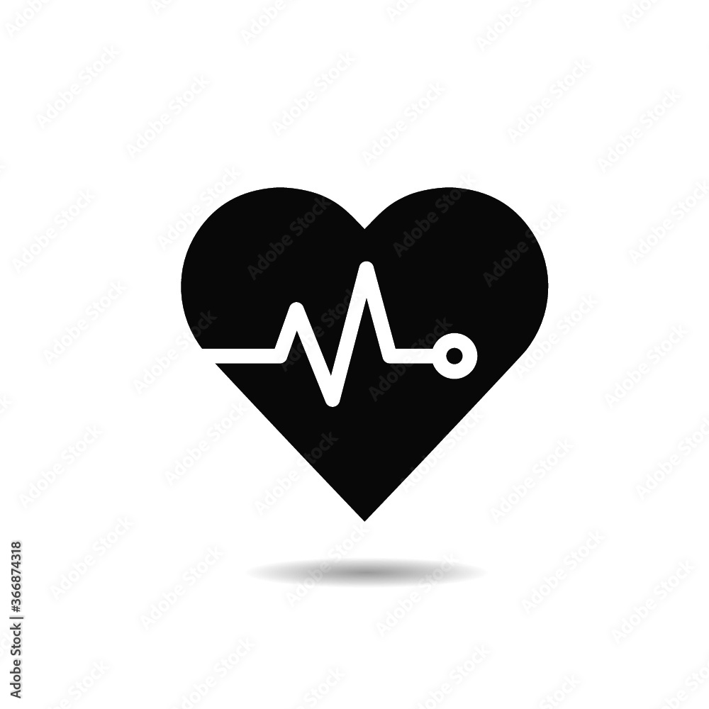 Heart rate icon with shadow Heart rate icon with shadow