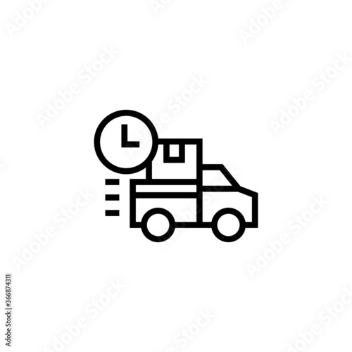 Schedule Pickup Icon  in black line style icon, style isolated on white background
