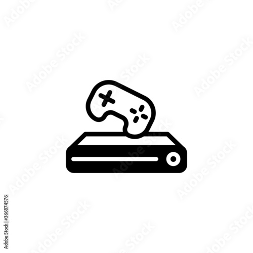 Game console icon in black flat glyph, filled style isolated on white background © hilda