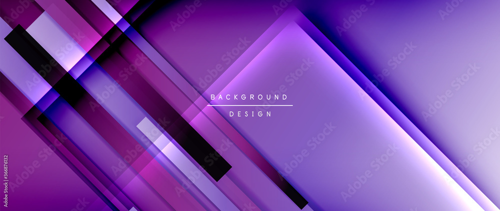Dynamic lines on fluid color gradient. Trendy geometric abstract background for your text, logo or graphics