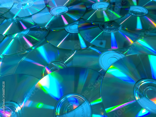 Blue Compact Disc Rainbow Reflection.
