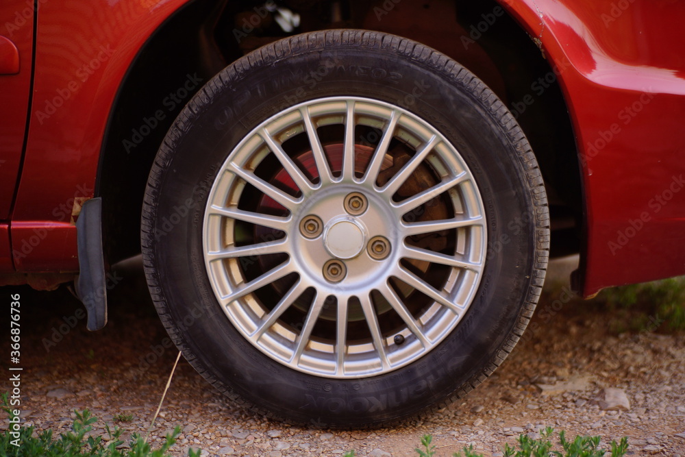 wheel of the car