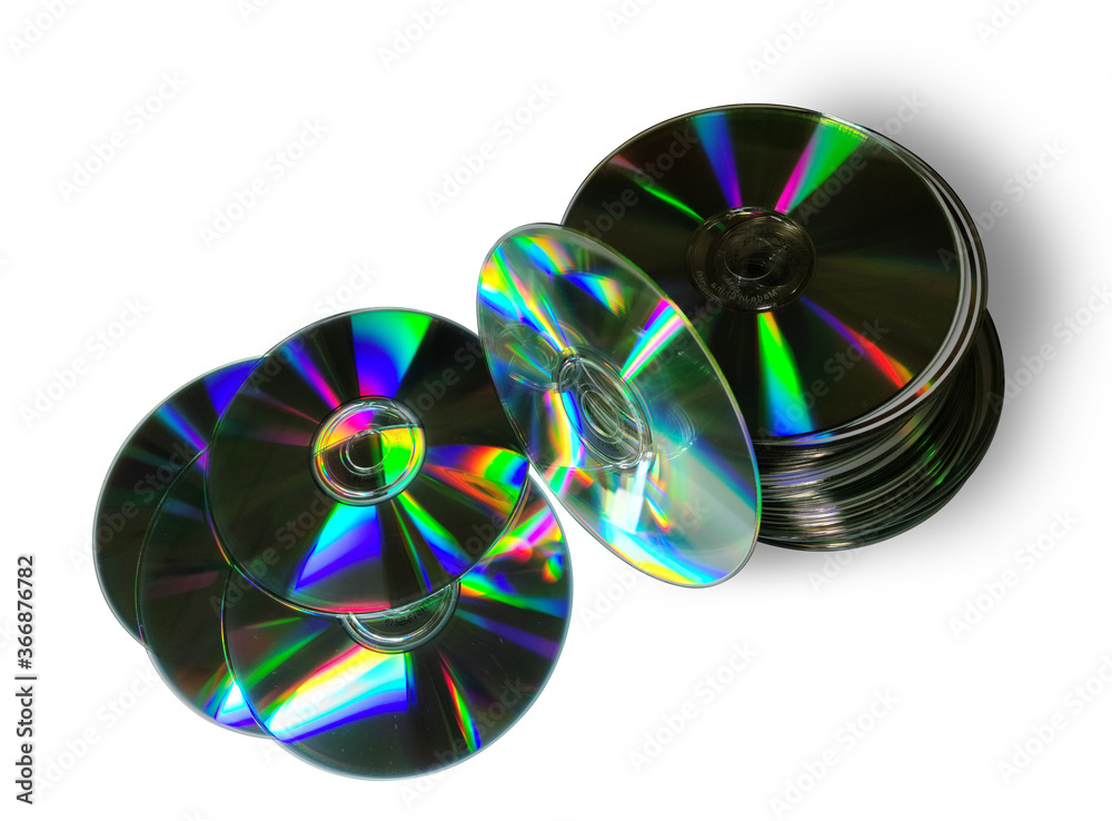 CD Rainbow Reflection on White Background. CD Rainbow Reflection on White Background.