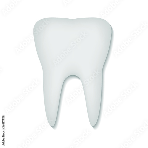 Tooth on a white background, sign for design, vector illustration