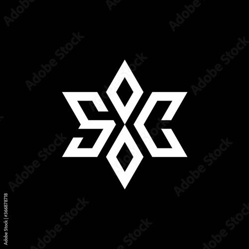 SC monogram logo with star shape and luxury style