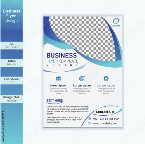  Flyer template Design. Editable A4 poster for business,website,magazine cover.Blue and gradient color.