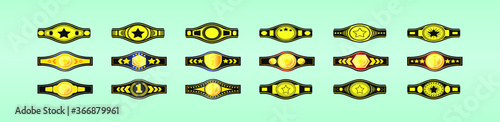 a set of champion belt. vector illustration
