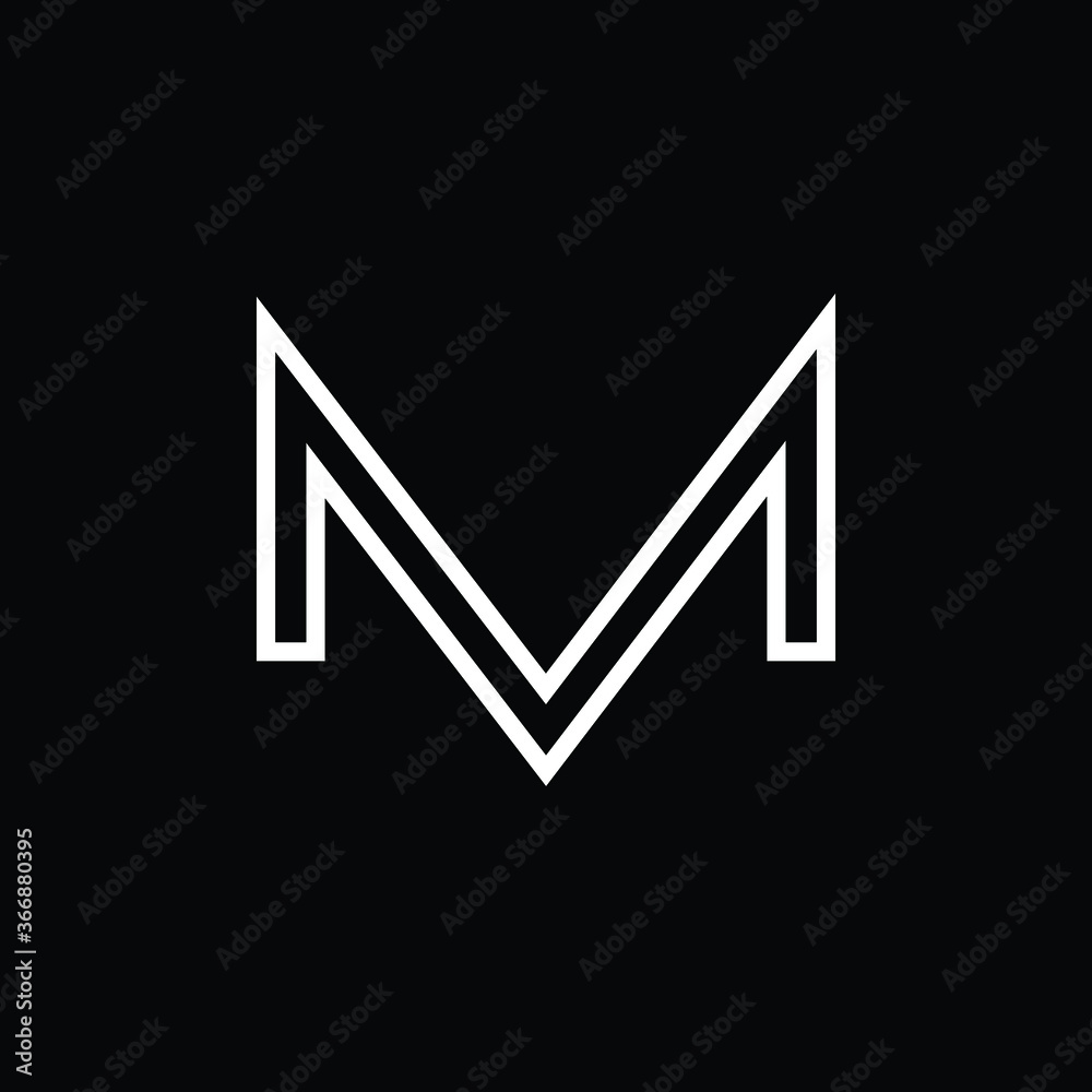 initial simple minimal biased based vector logo design of letter M in white color with black background initial simple minimal biased based vector logo design of letter M in white color with black background