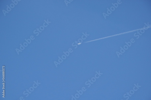 airplane in the clear sky