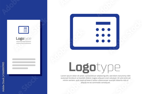 Blue Safe icon isolated on white background. The door safe a bank vault with a combination lock. Reliable Data Protection. Logo design template element. Vector.