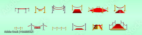 Red carpet. gold and silver barrier various models