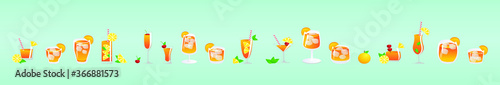 a set of spritz glass vector illustration sketches