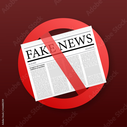 Fake news realistic newspaper on white backgraund. vector illustration.