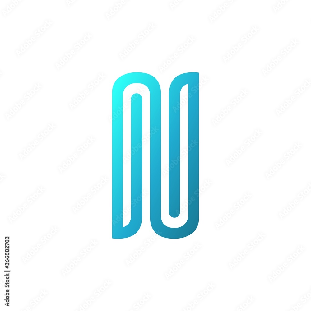 Blue N Letter Line Logo Vector Blue N Letter Line Logo Vector