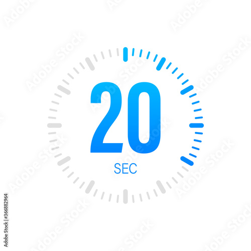 The 20 second, timer, stopwatch vector icon. Stopwatch icon in flat style. Vector stock illustration